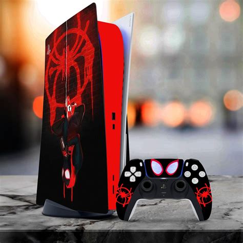 PS5 Skin Spider PS5 Decal Red PS4 Slim Skin PS5 Web Skin Dualshock 4