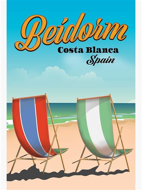 "Benidorm beach travel poster" Poster for Sale by vectorwebstore ...