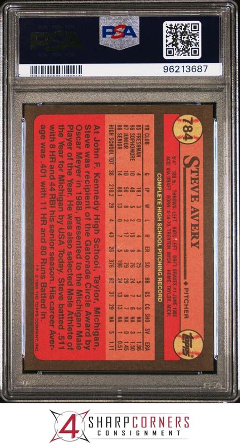 Topps Steve Avery Rc Braves Psa B Ebay