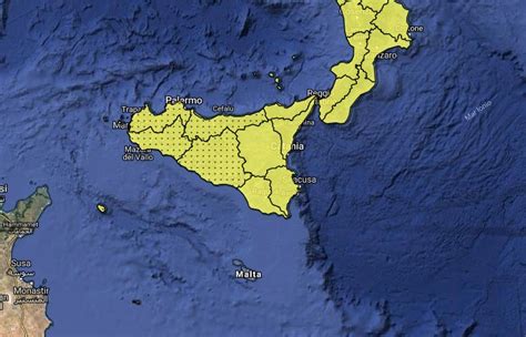 Maltempo allerta gialla in Sicilia lunedì temporali e forte vento