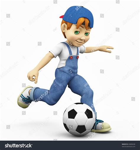 Cartoon Boy Footballer Kick Stock Photo 69898438 Shutterstock