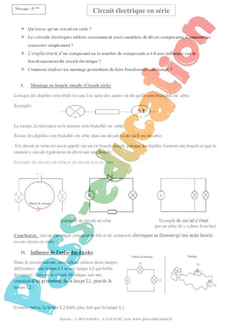 Cours L Lectricit Me Pass Education