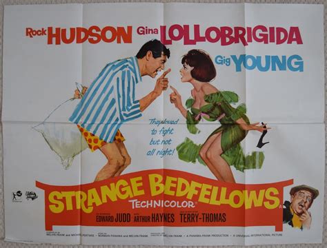 Strange Bedfellows Original Uk Quad Poster Rock Hudson Gina