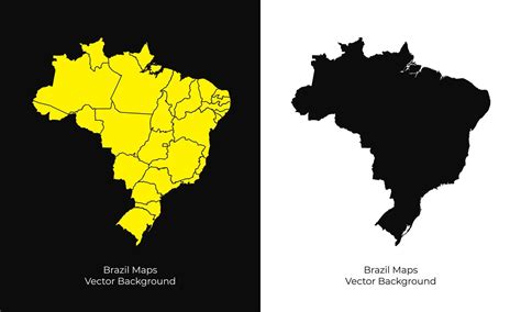 Coleção De Vetores De Design De Mapas Do Brasil Silhueta Vetor De