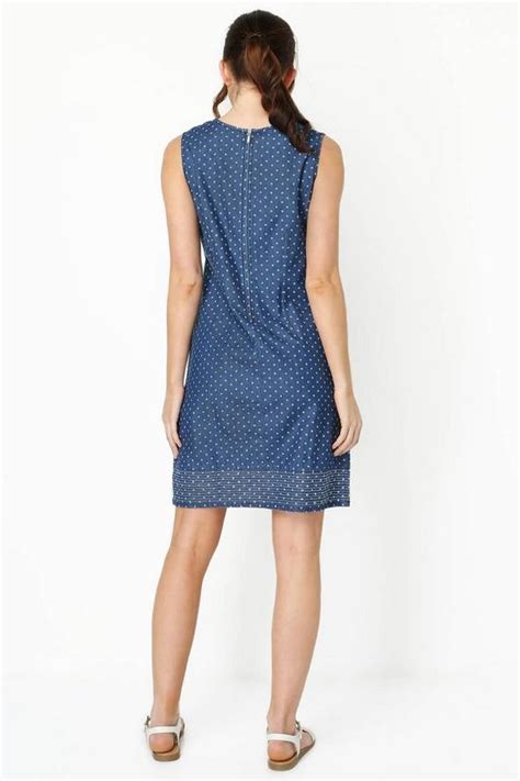 Dresses Spot Print Denim Shift Dress Roman