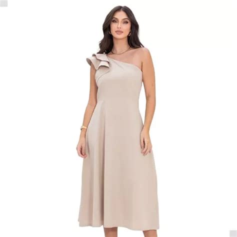 Vestido Mula Manca Midi Feminino Babados Luxo Tendência Frete grátis