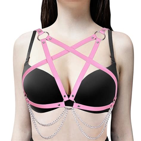 Harajuku Adjust Sexy Lingerie Harness Bra Rave Leather Harness Cage