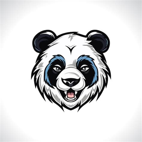 Panda mascotte tête de panda mascotte Panda Logo Design Vecteur Premium