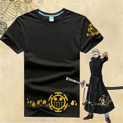 Japanese Anime One Piece T Shirt Trafalgar Law Logo Shirt Tee Monkey D