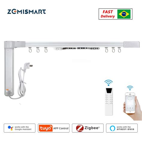 Zemismart Smart Cortinas Motor El Trico Controle De Voz Tuya Zigbee