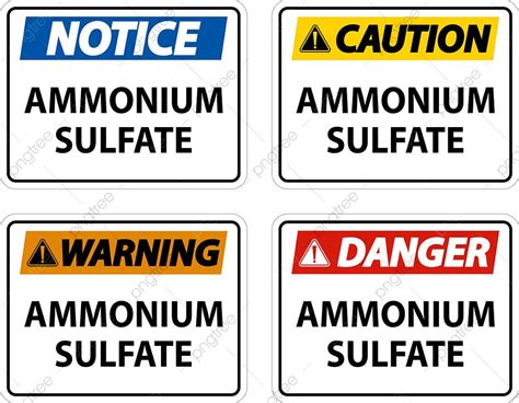 Danger Ammonium Sulfate Symbol Sign On White Background Lotion