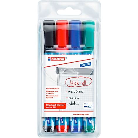 edding 380 383 Flipchart Marker farbsortiert 4er Set günstig kaufen