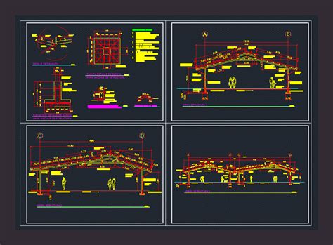 Telhado De Chapa Galvanizada Estrutura Met Lica Em Autocad