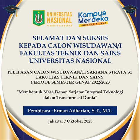 Pelepasan Wisudawan Ti Sarjana Fakultas Teknik Dan Sains Fts Unas