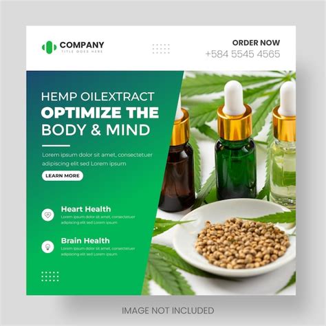 Premium Vector Hemp Oil Or Cbd Oil Social Media Post Banner Design