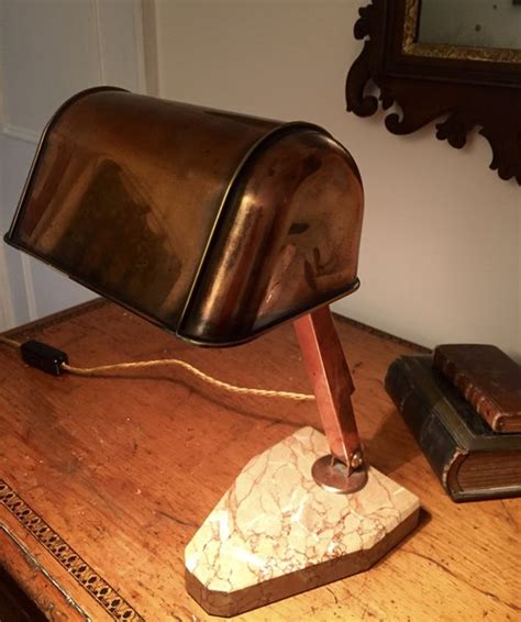 Antiques Atlas Iconic 1940 Desk Lamp Copper And Marble Fare