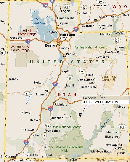 Caineville, Utah Map