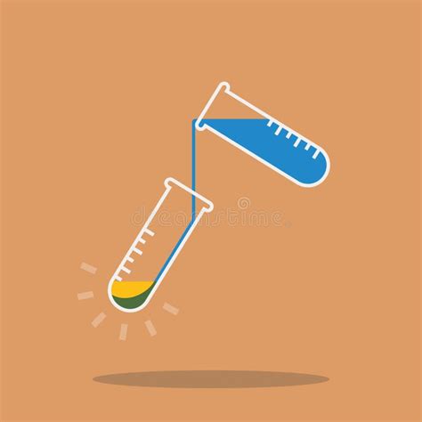 Mixing Two Substance In Test Tube Stock Vector Illustration Of Hand