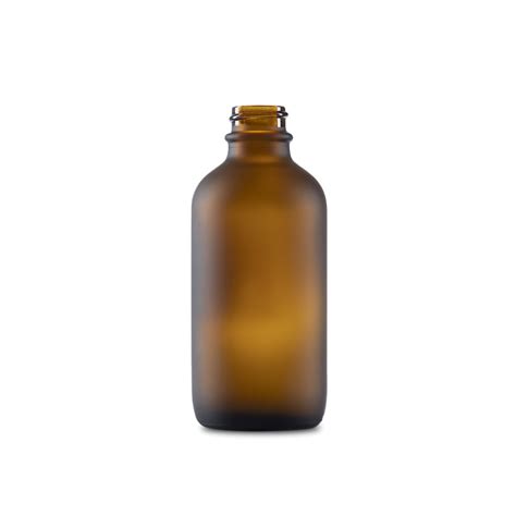 4 Oz Amber Frosted Glass Boston Round Bottle 22 400 Neck Finish