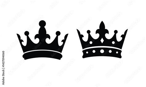 king  queen crown silhouette  image shows  black crown