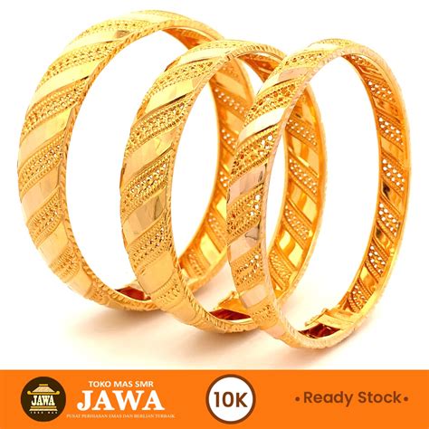 Jual Gelang Emas Bangle Bangkok Zebra Kerawang Kadar K Toko Mas Jawa