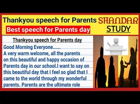 Speech On Parents In English Parents Day Speech Short Speech On