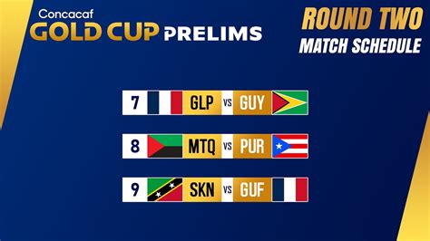 Round Two Match Schedule Concacaf Gold Cup Prelims Youtube