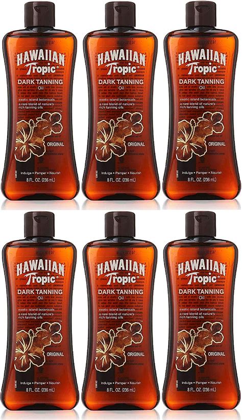 Hawaiian Tropic Dark Tanning Oil 8 Ounce 235ml 6 Pack