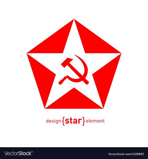 Star with socialist symbols Royalty Free Vector Image