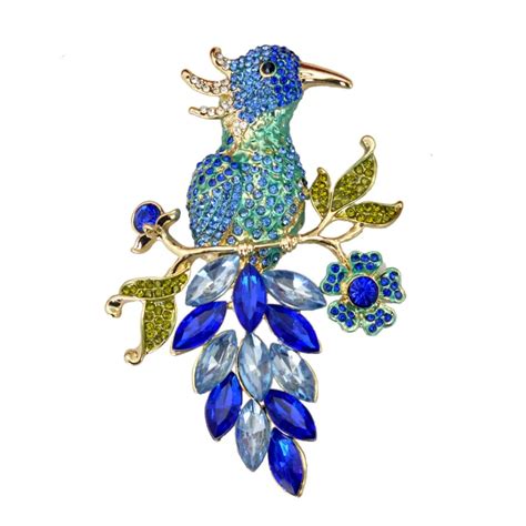 Blue Collection Crystal Rhinestone Bird Brooch Animal Unisex Fashion