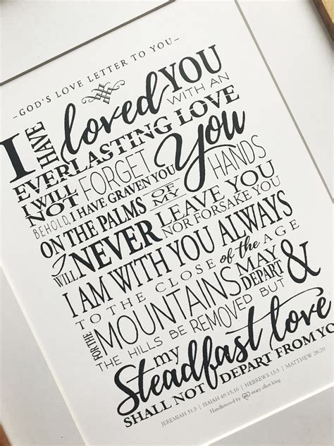 Hand Lettered Gods Love Letter To You Print Jeremiah 31 Isaiah 49