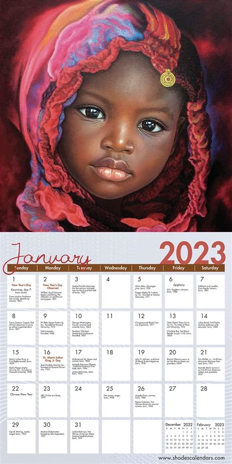 Amazon Shades Of Color 2023 African American Monthly Wall Calendar