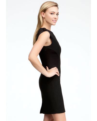 Lyst - Bebe Contrast Side Panel Sheath Dress in Black