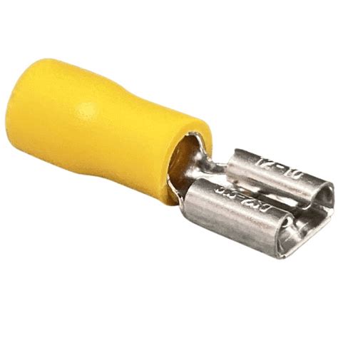 Terminal Fêmea Pré isolado Faston 4 A 6mm Amarelo Conector Eletrico