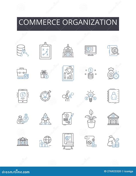 Commerce Organization Linear Icons Signs Symbols Vector Line