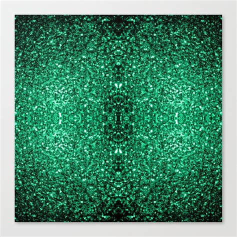 Emerald Green Faux Glitter Sparkles Canvas Print By Pldesign Society6