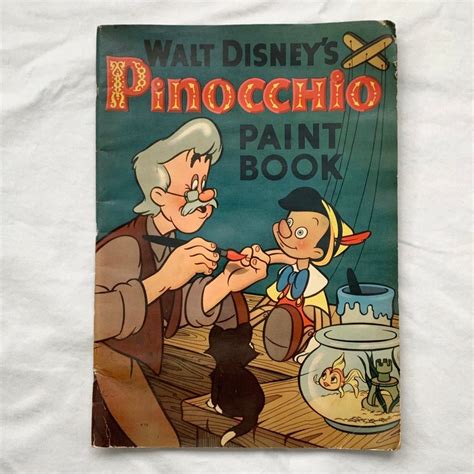 Walt Disneys Pinocchio Paint Book 1959 Large Format Etsy