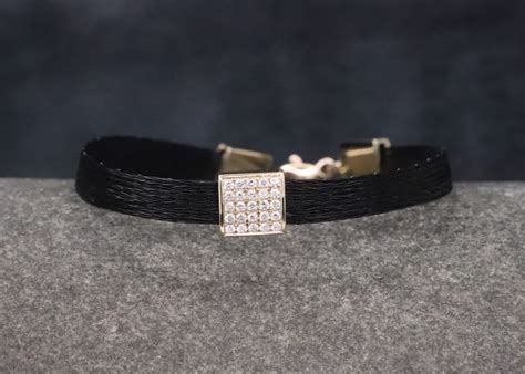 Pferdehaararmband Er Gelbgold Mit Brillanten Mm Breit