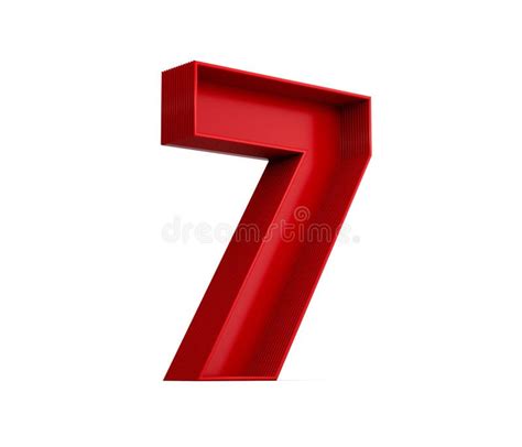 D Rendering Of The Red Number Isolated On The Empty White Background