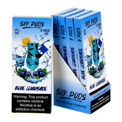 Sky Pods Blue Lemonade Pack Of 5 Ziip Pods In Stock Compatible Juul