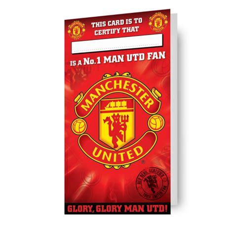 Manchester United Fc No 1 Fan Certificate Birthday Card Danilo