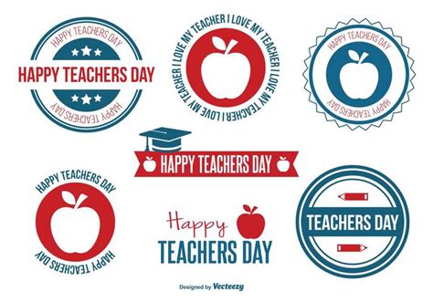 Teachers Day Badge Set 92316 Vector Art at Vecteezy