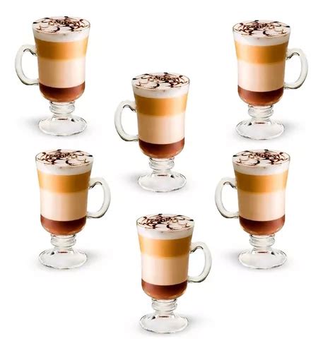 Jogo Canecas X Caras De Vidro Irish Coffee Ml Capuccino