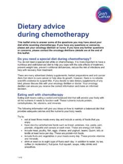 dietary advice during chemotherapy / dietary-advice-during-chemotherapy ...