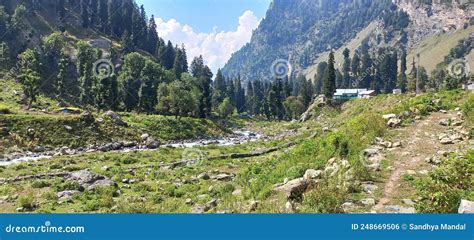 Chandanwari Amarnath Yatra Route Kashmir India Royalty Free Stock