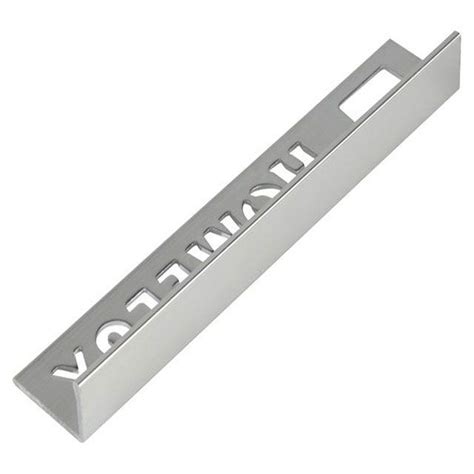 Tile Trim Silver Effect 10mm Straight Edge Aluminium Homelux 1200mm