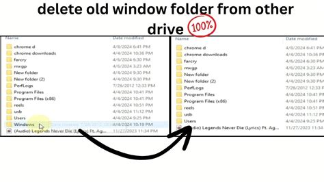 How To Delete Old Windows Folder From Other Drives Window Youtube