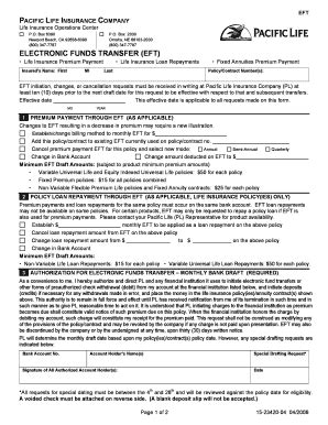 Fillable Online Pacific Life Bank Draft Form Fax Email Print PdfFiller