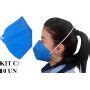 Kit 10 Máscaras Super Safety Azul Sem Válvula Elástico na Nuca Fast Epis