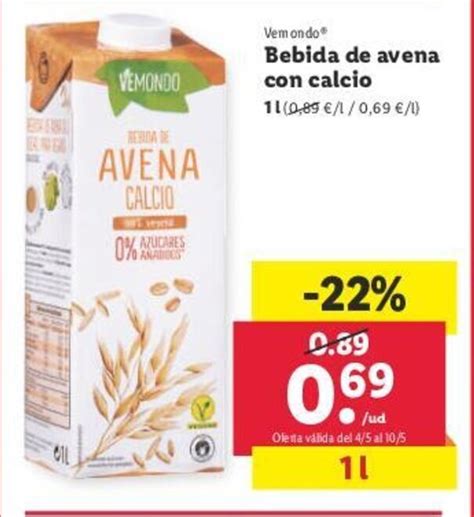 Vemondo Bebida De Avena Con Calcio L Oferta En Lidl